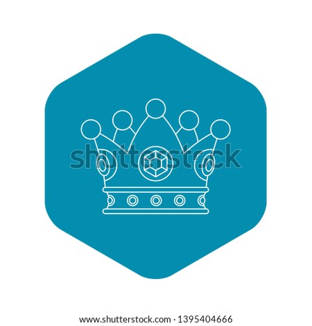 Precious crown icon. Outline illustration of precious crown vector icon for web