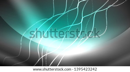 Neon lines shiny glowing background, vector futuristic techno template