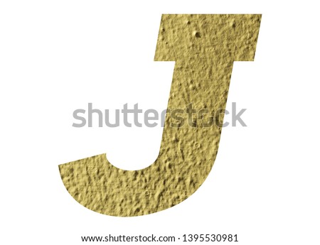 Letter J alphabet  with yellow wall on white background