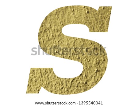 Letter S alphabet  with yellow wall on white background