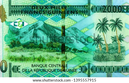 Guinean man, Portrait from Guinea 2000 Francs 2018 Banknotes. 