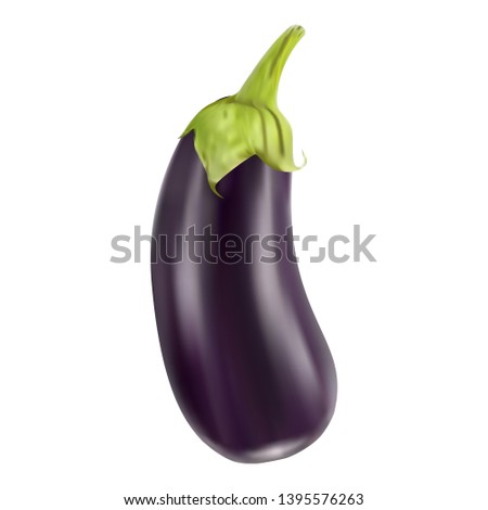 Photo realistic vector eggplant transparent background (mesh technique) Royalty-Free Stock Photo #1395576263
