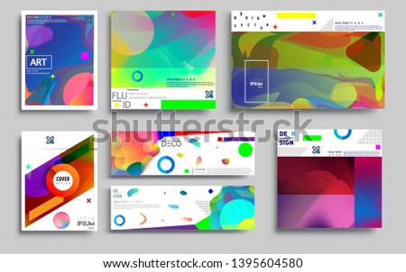 Modern abstract covers set. Cool gradient shapes composition, vector covers design. Applicable for Banners, Placards, Posters, Flyers