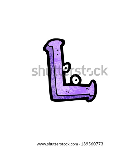 cartoon letter l with eyes