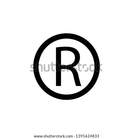 trademark, registered symbol, icon vector Royalty-Free Stock Photo #1395624833