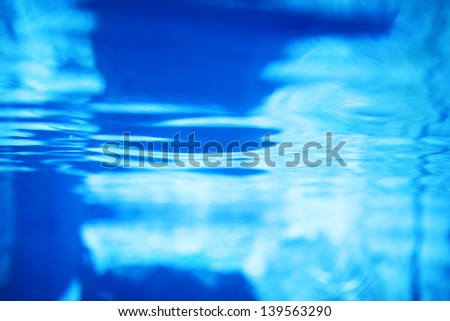 Abstract water surface with blue reflection