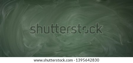 Old, green school blackboard with chalk