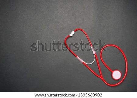 Medical concept. Stethoscope or phonendoscope on the black background