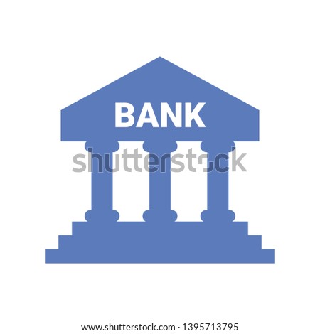 Bank vector icon. Flat design vector icon. Vector on white background