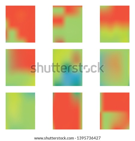 Bright blurred graphics from various combinations of colors and shades. Startling splash and spreading spot. Vector illustration cover. Green color spots that form a bright blurred graphics.
