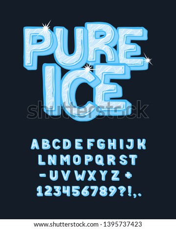 Font Pure Ice.  Craft retro vintage typeface design. Fashion type.  Pop modern display vector letters alphabet.  Drawn in graphic style. Set of Latin characters, numbers.