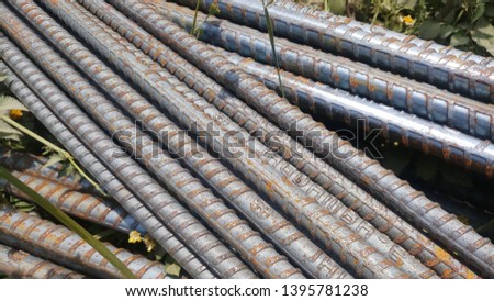 Iron-steel bar/rod-Building materials. This photo is best for use in construction journals.