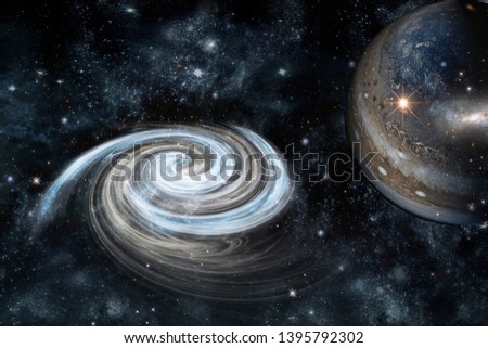 Picture of planet in space, nebula, galaxy and stars. The elements of this image furnished by NASA.