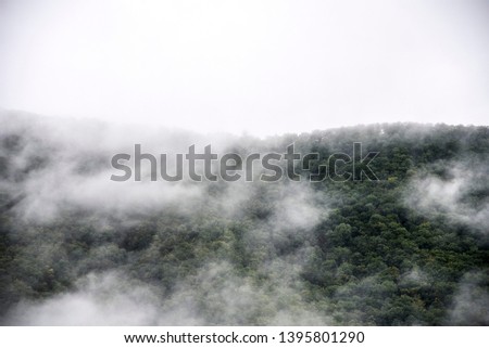 Cloudy Ridgeline in Shenandoah National Park in Virginia in Summer