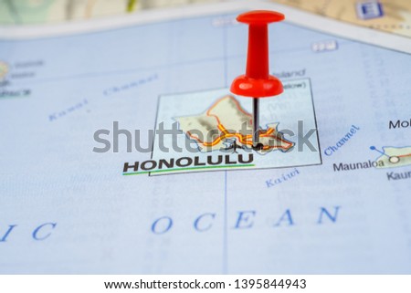 Honolulu Hawai USA map background