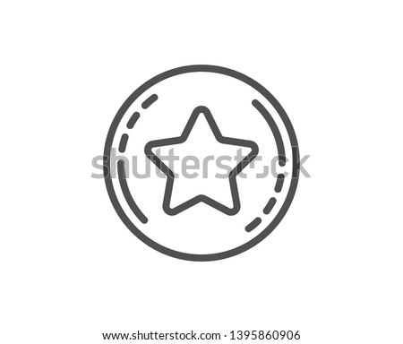 Loyalty star line icon. Bonus points. Discount program symbol. Quality design element. Linear style loyalty star icon. Editable stroke. Vector