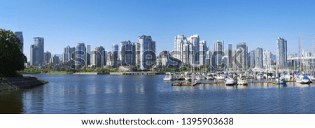 A panoramic shot of False Creek, Vancouver, Canada.