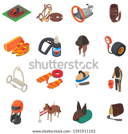 Fast movement icons set. Isometric set of 16 fast movement vector icons for web isolated on white background
