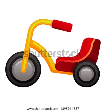 Plastic tricycle icon. Cartoon of plastic tricycle vector icon for web design isolated on white background