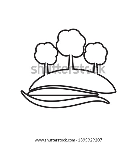 trees on a hill icon. Element of Landscape for mobile concept and web apps icon. Outline, thin line icon for website design and development, app development