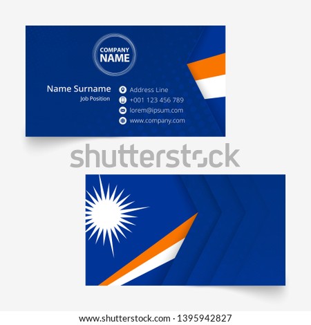 Marshall Islands Flag Business Card, standard size (90x50 mm) business card template with bleed under the clipping mask.
