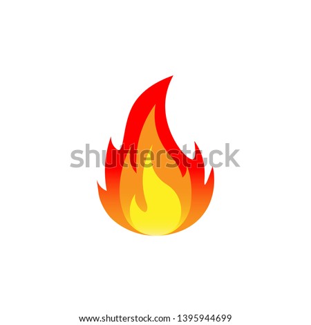 Fire. Flat design. Vector illustration. Isolated.