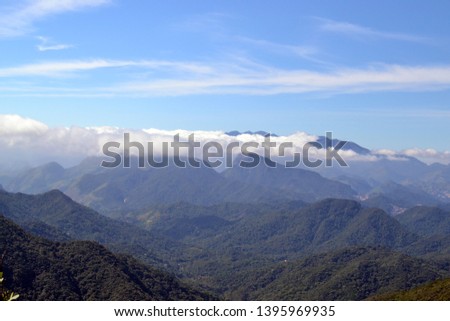 Montains view of the Bonet Rock in Petropolis, Rio de Janeiro, Brazil