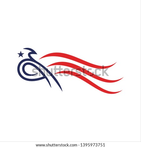 modern patriotic american eagle head and star logo