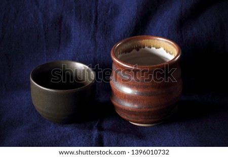 selective focus Pattern and shape of a coffee cup ceramic Thailand. 