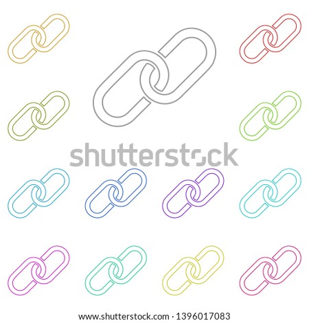 Chain, link multi color icon. Simple thin line, outline vector of web icons for UI and UX, website or mobile application