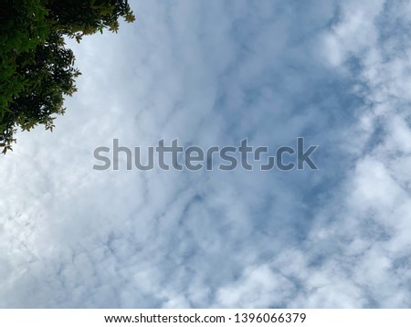blue sky and white clouds high above