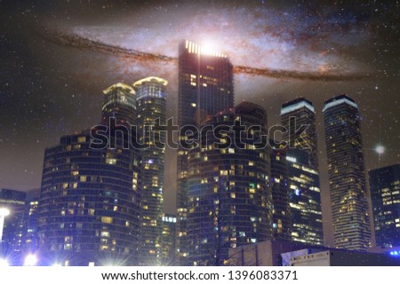 Toronto Buildings beneath the Milky Way 