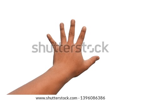 Man showing stop gesture isolated on white background