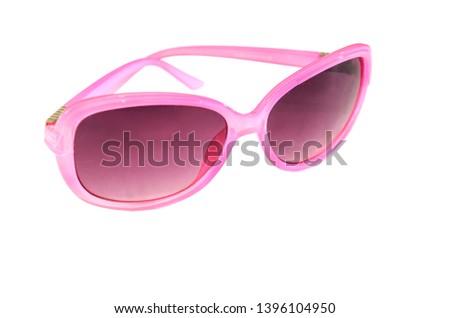 pink glasses isolated on white background