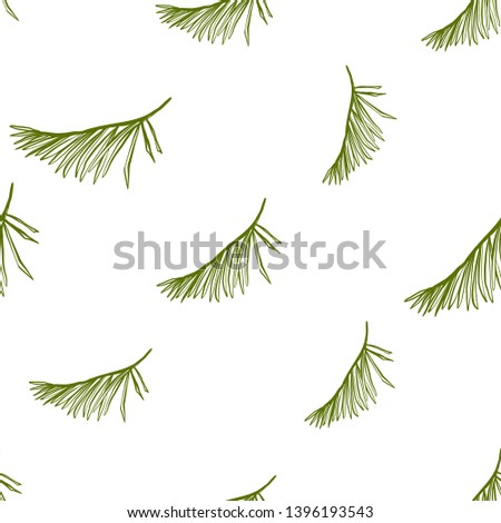 Tropic pattern with palm leaf. Exotic botanical floral illustration. Vector line drawn tropical leaves. Hand drawn contour sketch on white background. Seamless design.