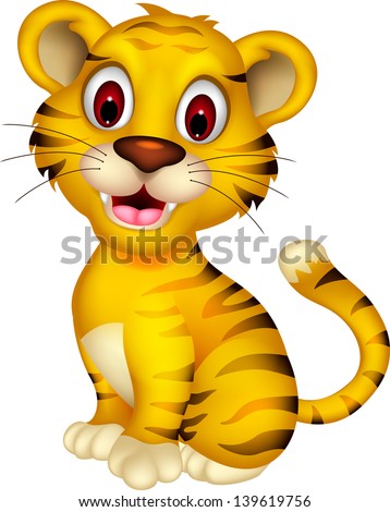 cute baby tiger posing