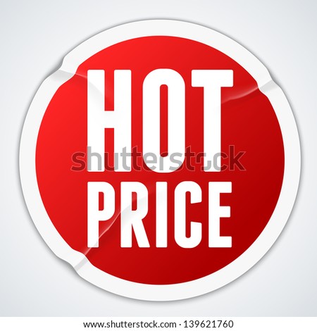 Hot price - red wrinkled sticker - eps10