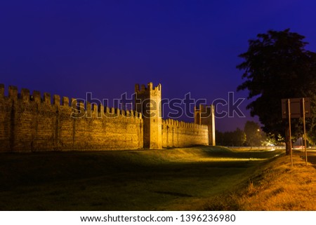 Montagnana medieval town in Italy - architecture background