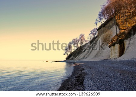 Chalk Coast of Ruegen Island, german Baltic Sea Coast Royalty-Free Stock Photo #139626509