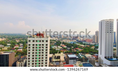 Overlooking Makati City Philippines with Buildings and Houses
