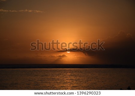 golden and colorful sunset at la reunion ocean seascape golden hour indian ocean island 