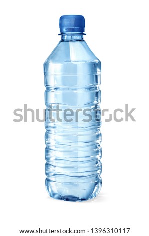 water bottle isolated on white with clipping path Royalty-Free Stock Photo #1396310117