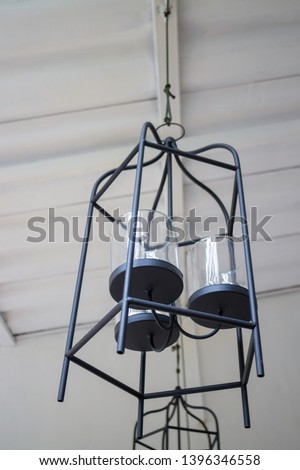 Loft style interior light hanging of ceiling, stock photo