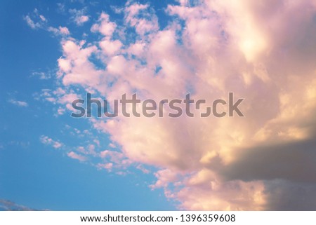 beautiful  bright sky and pink clouds