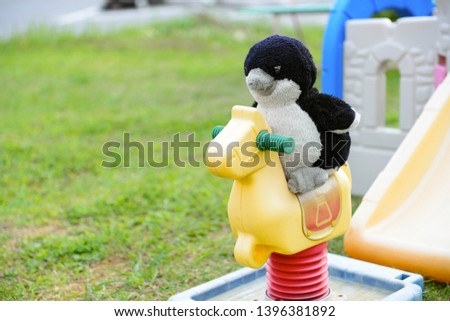 penguin travel at playground happy
