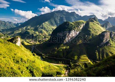 Landscapes in Ha Giang province, Vietnam. 