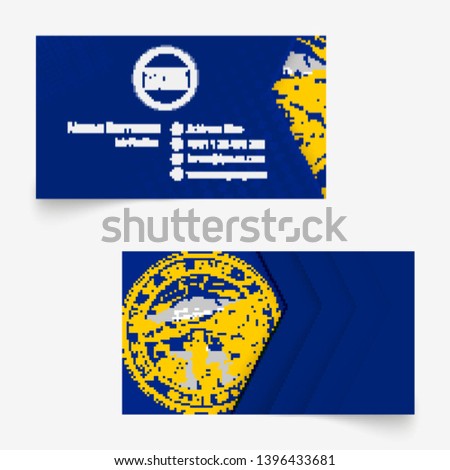 Nebraska Flag Business Card, standard size (90x50 mm) business card template with bleed under the clipping mask.