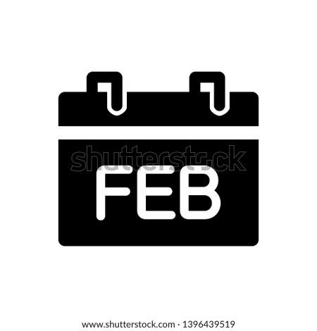 February calendar icon, vector illustration. Flat design style. vector february calendar icon illustration isolated on white background, february calendar icon Eps10.   