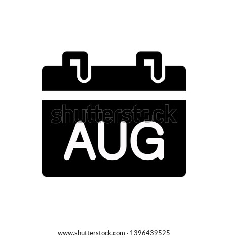 August calendar icon, vector illustration. Flat design style. vector august calendar icon illustration isolated on white background, august calendar icon Eps10. 