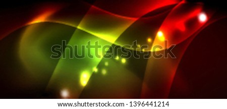 Neon color wave lines abstract background, magic techno futuristic light, vector